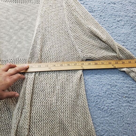 United States Sweaters Womens XL Tan‎ Crochet Long Sleeve Open Front Cardigan - Picture 6 of 6